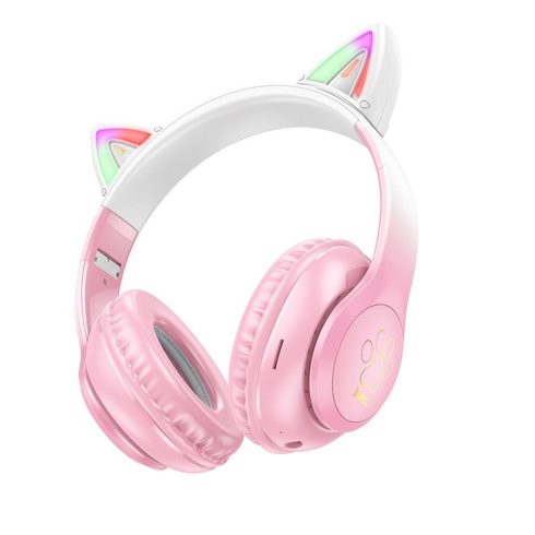 Vezeték nélküli fejhallgató Hoco W42 Cat Ear cseresznyevirág