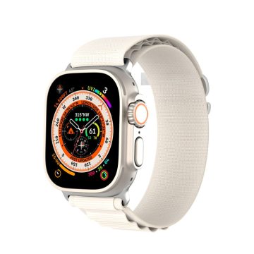   DUX DUCIS GS nylon szíj Apple Watchhoz 42 / 44 / 45 / 49 mm platina