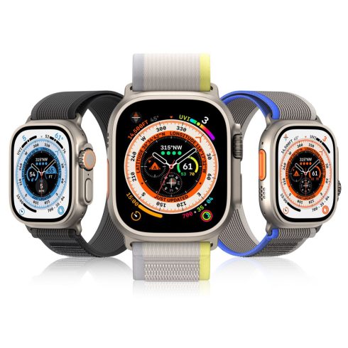 DUX DUCIS YJ nylon szíj Apple Watchhoz 42 / 44 / 45 / 49 mm fekete szürke