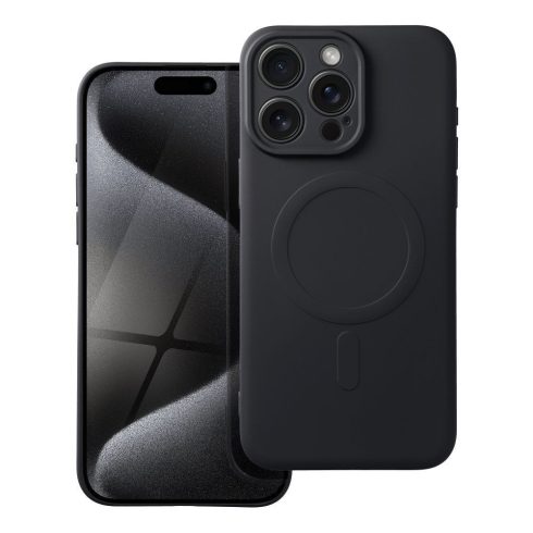 SILICONE MAG COVER case compatible with MagSafe for IPHONE 15 Pro Max black