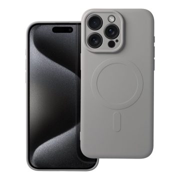   SILICONE MAG COVER case compatible with MagSafe for IPHONE 15 Pro Max grey titanium