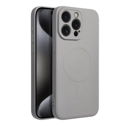 SILICONE MAG COVER case compatible with MagSafe for IPHONE 15 Pro Max grey titanium