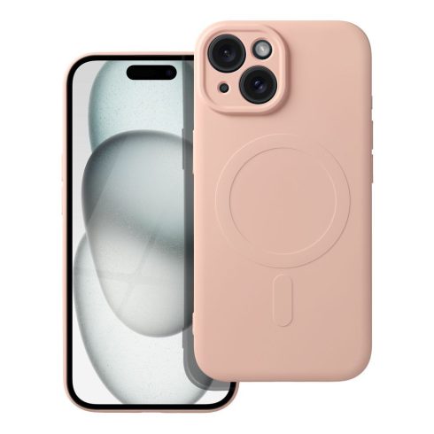 SILICONE MAG COVER case compatible with MagSafe for IPHONE 15 pink