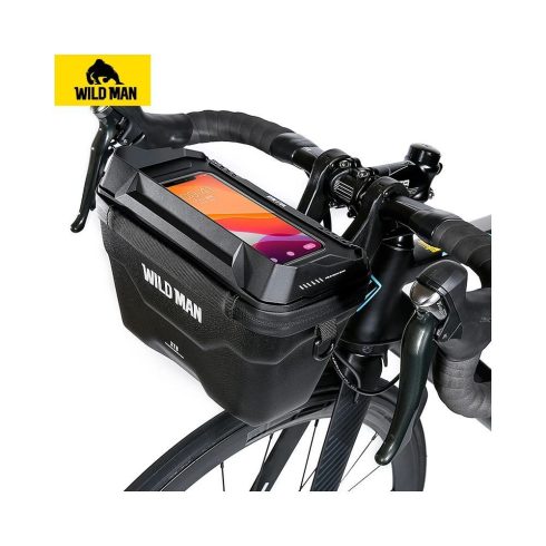 WILDMAN utazótáska kerékpárkormánnyal XT8 3L fekete cipzárral