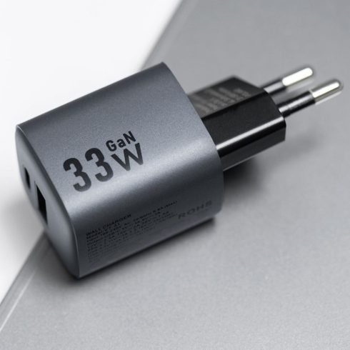 FORCELL F-ENERGY GaN VT-31 utazási töltő Type C + USB A PD QC4.0 3A 33W szürke