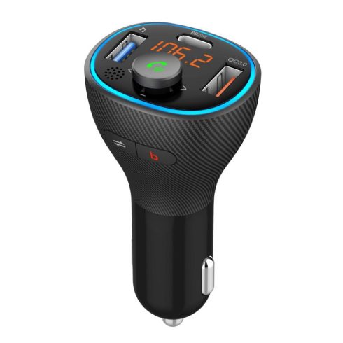 ART adó FM bluetooth 5.0 + USB A QC3.0 + Typ C (összesen 30 W) FM-73 fekete