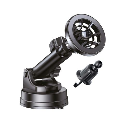 Mágneses autós telefontartó kompatibilis a Magsafe Forcell F-Grip PrecisionX szélvédővel/műszerfallal/szellőzőnyílással fekete