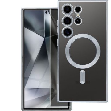   Case for Samsung S24 ULTRA Electro Mag Cover compatible with MagSafe silver