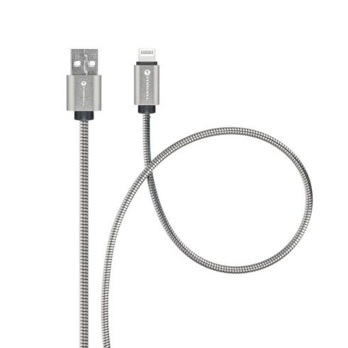 Cable USB A to Lightning Forcell F-Energy 2,4A 12W Metal 1 m C236 silver