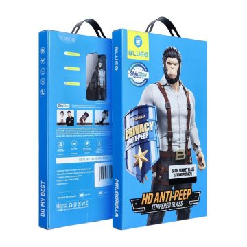   5D Mr. Monkey Glass – Samsung Galaxy S24 fekete készülékhez (erős adatvédelem)