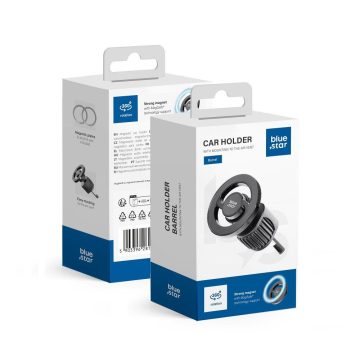   BLUE STAR mágneses autós tartó szellőzőhöz, kompatibilis a MagSafe BARREL fekete színnel