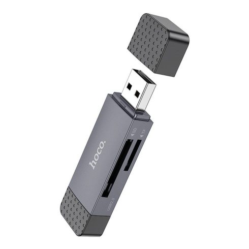 Kártyaolvasó SD / TF Hoco USB A / USB C 3.0 fémszürke