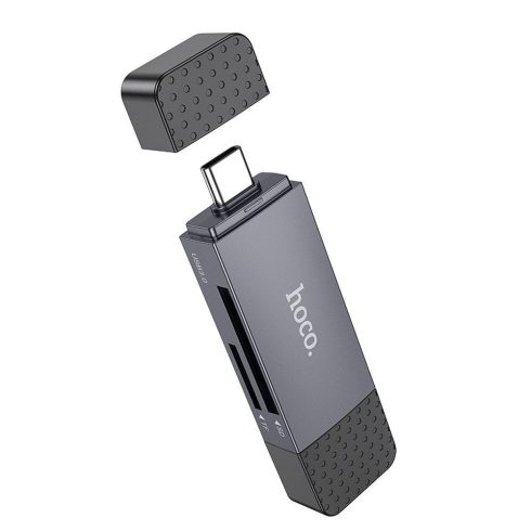 Kártyaolvasó SD / TF Hoco USB A / USB C 3.0 fémszürke