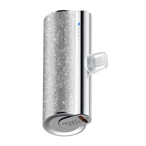 Powerbank Veger PlugOn (W0573) PD QC3.0 2,4A 12W 5000 mAh with a built-in connector USB C silver