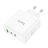   Telefon töltő Hoco 2 x USB C + USB A GaN QC PD 65W N30 fehér