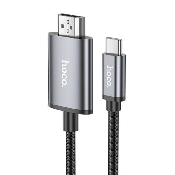 USB C kábel HDMI Hoco 4K 30Hz 2 m UA27 fémszürke