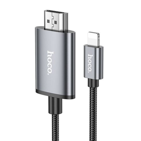 Kábel Lightning HDMI Hoco 1080p 2 m UA27 fémszürke