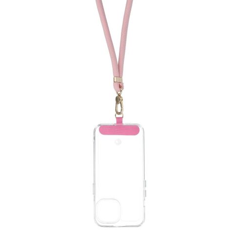 SWING (8mm) Telefon zsinór, Telefon medál állítható hosszúsággal / zsinór hossza 165cm (max. 82,5cm hurokban) / vállon vagy nyakon - lite rózsaszín