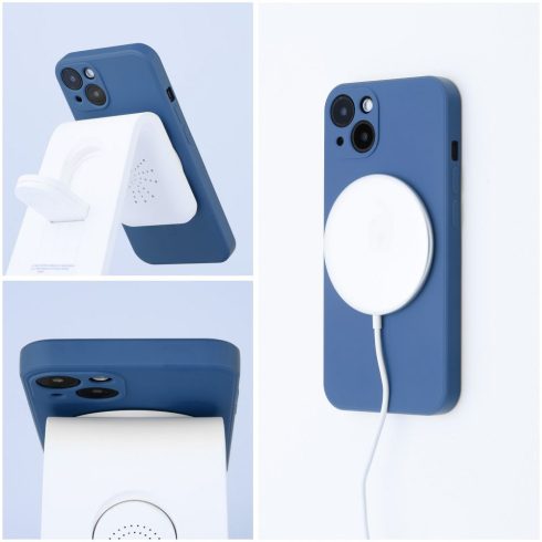 SILICONE MAG COVER case compatible with MagSafe for IPHONE 16 blue