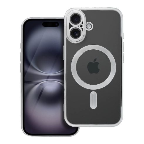 Case for iPhone 16 Electro Mag Cover compatible with MagSafe silver