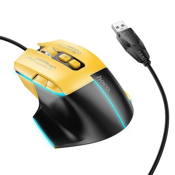   Vezetékes játékegér Hoco USB A 3600 dpi GM31 fekete sárga
