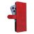 Univerzális könyves tok COMMON S méret IPHONE 12 / 13 / SAMSUNG S6 / A5 2016 / XCOVER 4 / S22 / HUAWEI P8 2017 piros telefonhoz