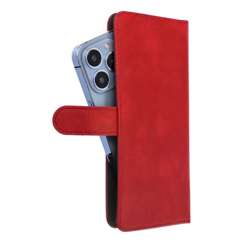 Univerzális könyves tok COMMON L méret IPHONE 6 PLUS / 7 PLUS / 8 PLUS / XS MAX / 11 PRO MAX / SAMSUNG S20 FE / S21 FE / S10 PLUS / A10 / A32 / A54 / XIAOMI 12 LITE / HUAWEI P30 PRO piros telefonokhoz
