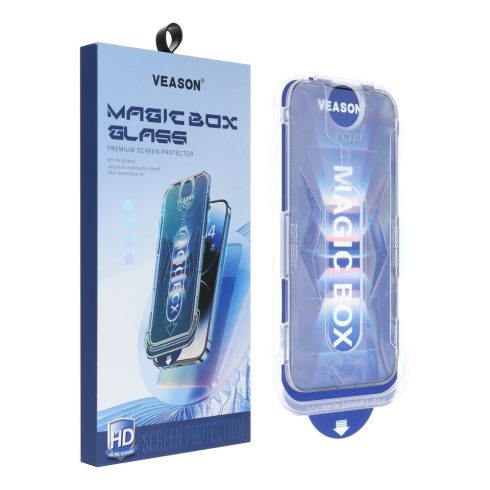6D Pro Veason Easy-Install Glass + Applicator - for Iphone 16 Plus black