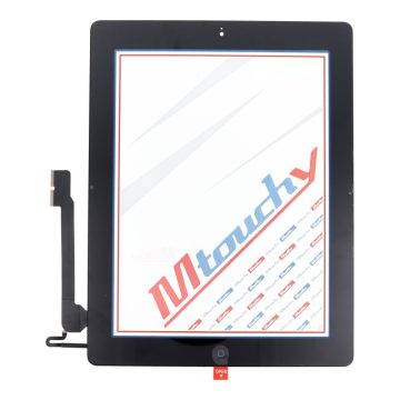   MUSTTBY Érintőképernyő + hátoldali matrica + Home iPad 4-hez (fekete)