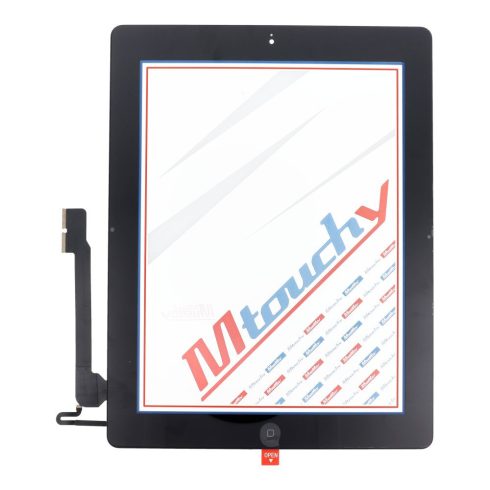 MUSTTBY Érintőképernyő + hátoldali matrica + Home iPad 4-hez (fekete)