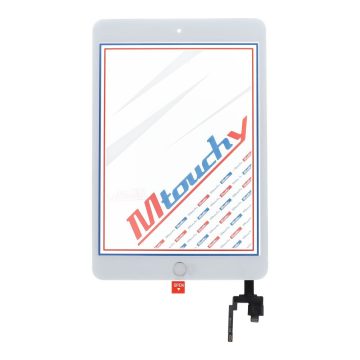  MUSTTBY Érintőképernyő + hátoldali matrica + Home iPad Mini 3-hoz (fehér)