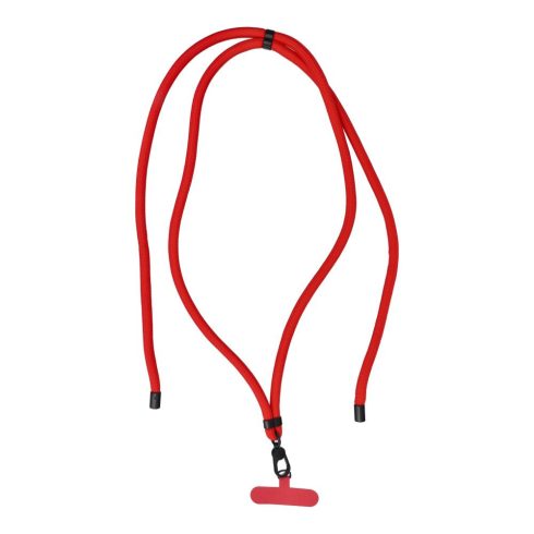 SWING (8mm) Telefon zsinór, Telefon medál állítható hosszúsággal / zsinór hossza 165cm (max. 82,5cm hurokban) / vállon vagy nyakon - piros