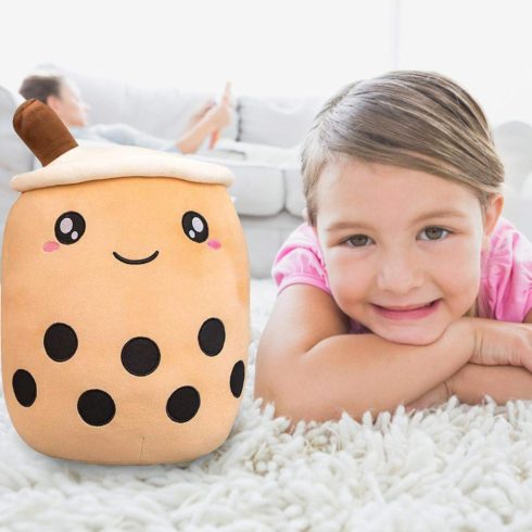 35 cm Plüss Buborék Habos Kávé Korsó Mosolygós Arccal Krém és Világosbarna színben