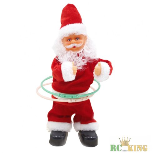 Hulla-Hopp Karikázó Elemes Mikulás Zenével 30cm Télapó Karácsonyra