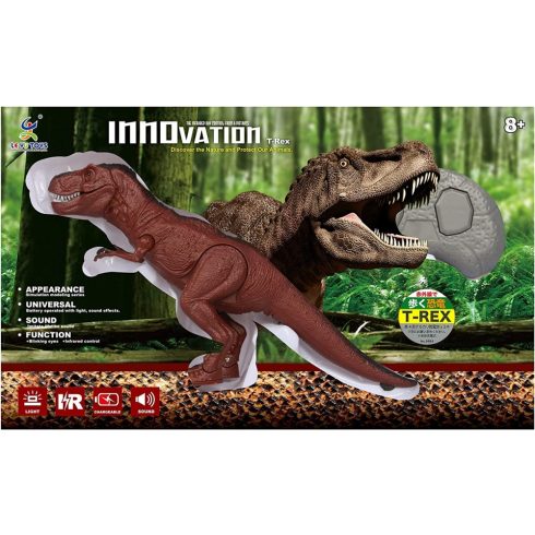 25 Cm Doyusha Élethű Távirányítós Járó Dinoszaurusz infravörös T-REX elektromos Dínó Akkus Ordít Fénnyel és Hanggal