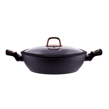   RCK Golden Line tapadásmentes alumínium szeletsütő üvegfedővel 28cm indukciós 10442