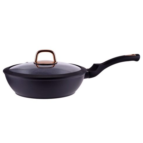 RCK Golden Line tapadásmentes alumínium Wok üvegfedővel 24cm indukciós 10487