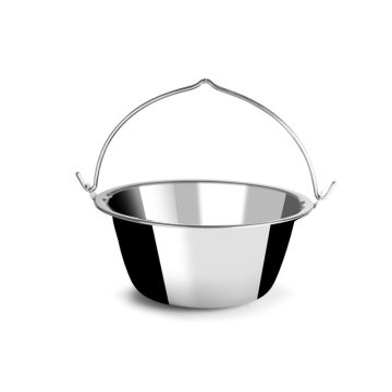   RCK Rozsdamentes bogrács 10 liter 1mm szegecselt fül nehéz 13955