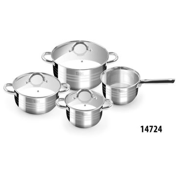   RCK Deluxe 7 részes rozsdamentes edénykészlet üvegfedővel 14724