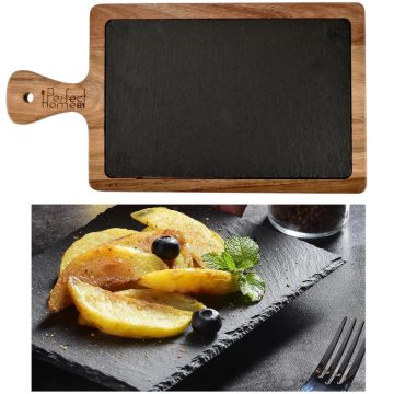 RCK Pala nyeles tálaló akáciafa tartóval 26*18cm 28111