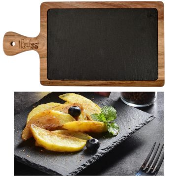 RCK Pala nyeles tálaló akáciafa tartóval 26*18cm 28111