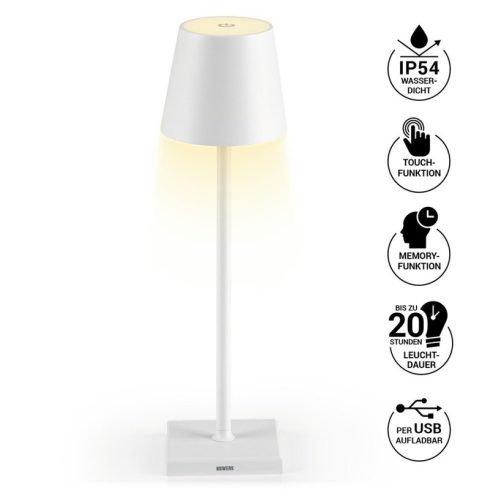 N8Werk Ledes Asztali lámpa érintőgombos 3V Fehér DS00264-L