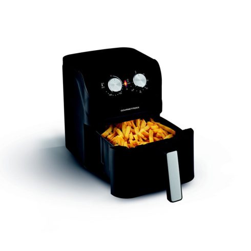 GOURMETMAXX Forrólevegős fritőz/ Airfryer mechanikus matt fekete 4L 1400W DS14578-L