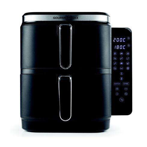 GOURMETMAXX Forrólevegős fritőz/ Airfryer Kétkamrás Függőleges 2x5L 2800W DS15305-L