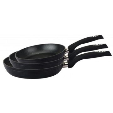   Royalty Line Márvány Bevonatú Serpenyő Készlet 3 db-os Fekete