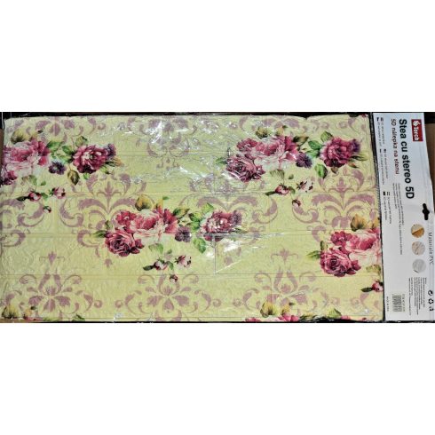 10 Darab Öntapadós 3d Tégla Hatású Dekor Falmatrica Tapéta Szobába Rózsa Virág Mintás Színben 70x70x0,6 Cm