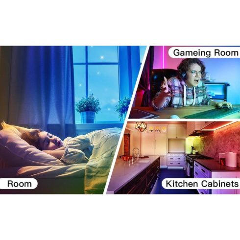 RGB LED Dekorációs Szalagfény alkalmazásvezérléssel - 5M