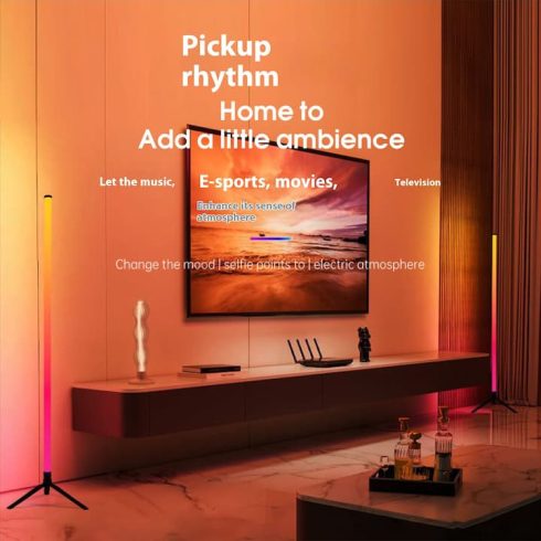 Intelligens LED lámpa filmekhez, játékokhoz, RGB, környezeti világítás, hangszinkronizálás, Bluetooth, távirányító és dedikált alkalmazás, USB csatlakozás, 103 cm