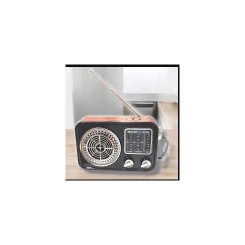 Retro hordozható rádió napelemmel, fekete Rx-388s