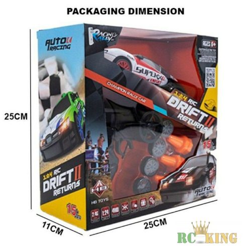 Drift II Returns Champion Rally Car 1:24 RC 2.4G Nagy sebességű Távirányítású Versenyautó 15kmh